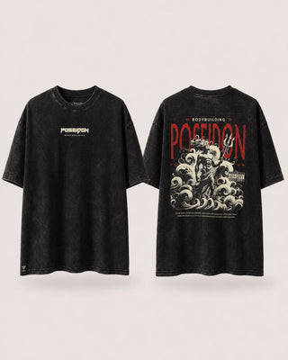 Playera Oversize Furia de Poseidón Acid Wash